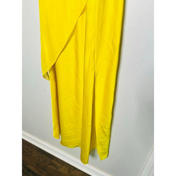 SAUNDERS COLLECTIVE Women's Yellow Lara Slip Satin Cocktail Dress Size 2 - Picture 7 of 12